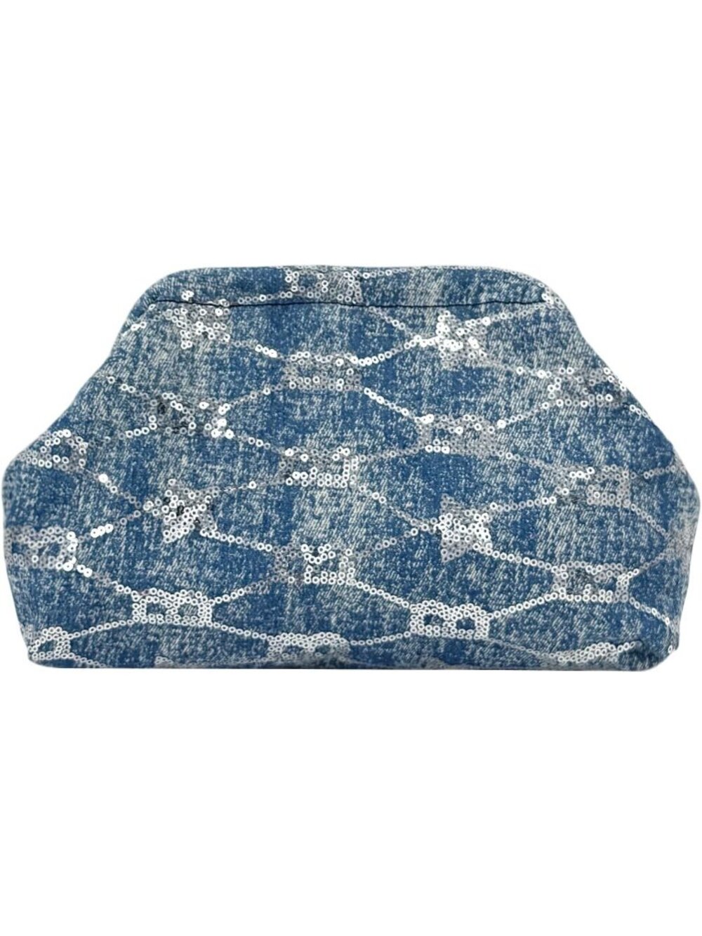 Women's Sequin Denim Star Cloud Clutch Stylish Wedding Prom Handbag Evening Bag
